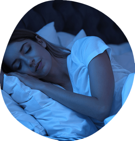 woman sleeping happily